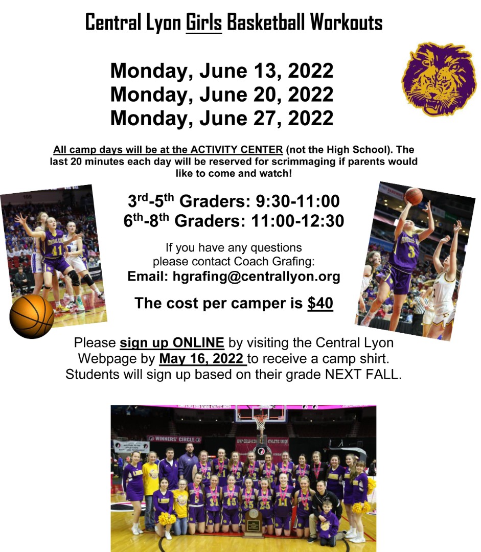 Central Lyon CSD 3rd8th Girls Basketball Camp
